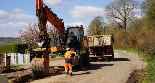 Travaux de réfection de voirie à Perriers-sur-Andelle réalisés grâce au budget 2025 de la Communauté de communes Lyons Andelle.