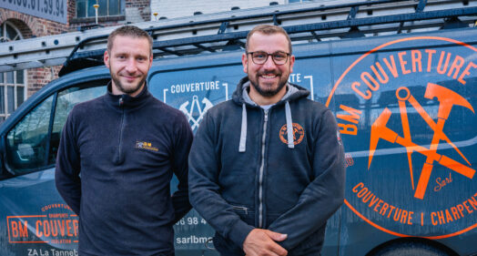 Brice Brothier et Charles-Émile Marcourt, fondateurs de l'entreprise BM Couverture à Charleval.